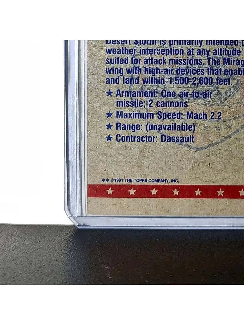 French Mirage Fighter 1991 Topps Desert Storm #18 Card - Picture 9 of 10
